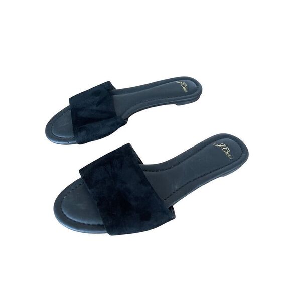 Jcrew sz 11 black one strap suede sandal - Picture 2 of 8